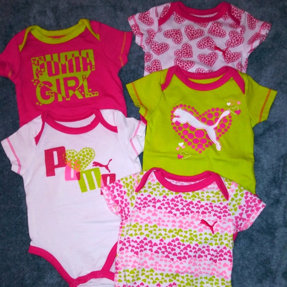 Set of 5 Puma onesie's